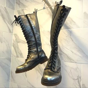 Dr. Martens Vintage Silver Knee Boots
